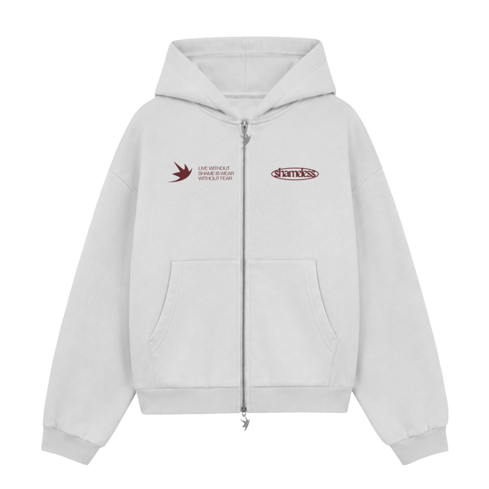 BLOCK GREY ZIPPER HOODIE